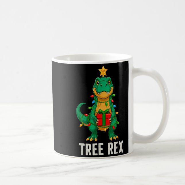 Caneca De Café Tree Rex Dinossauro Divertido Natal  (Direita)