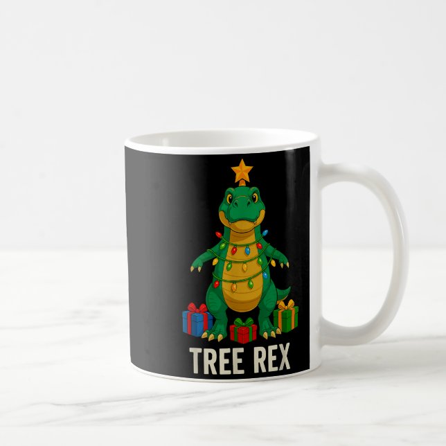 Caneca De Café Tree Rex Dinossauro Engraçado Natal  (Direita)
