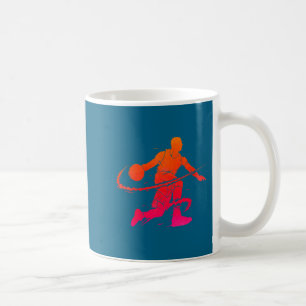 Caneca De Café Treinador de Basquetebol Masculino Driblando
