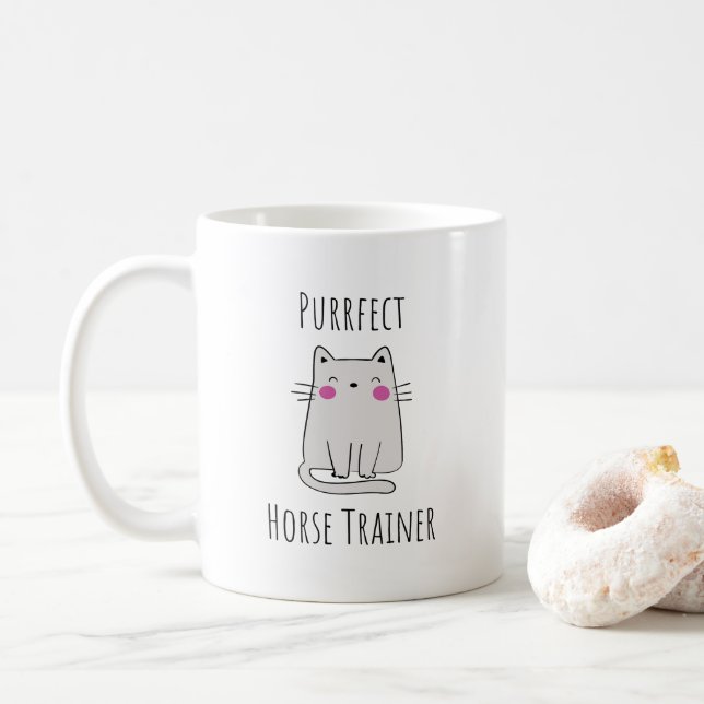 Caneca De Café Treinador de Cavalo em Pista Equestre (Com Donut)