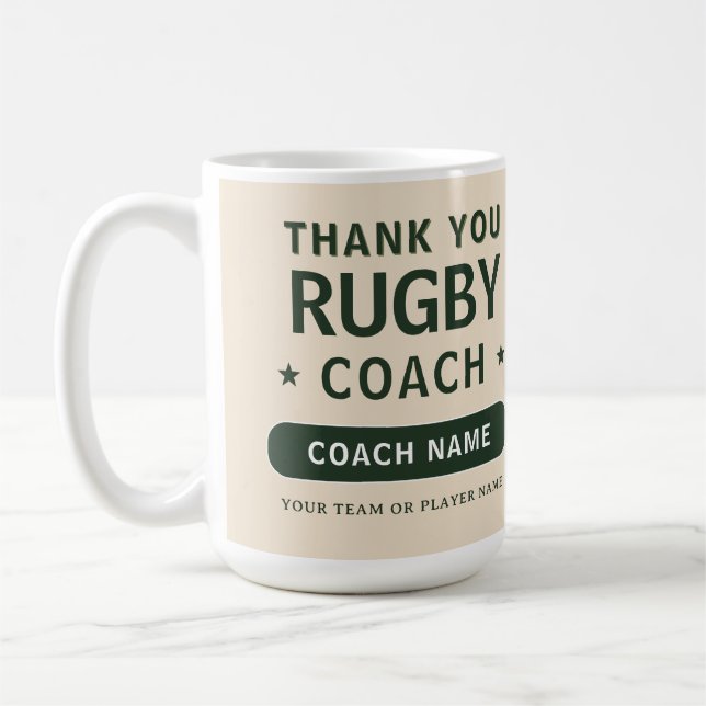 Caneca De Café Treinador de Equipe de Rugby Moderno (Esquerda)