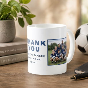 Caneca De Café Treinador de Futebol de Campo Foto de Agradeciment