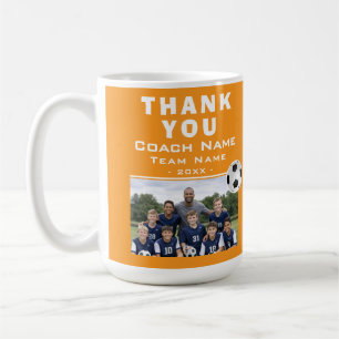 Caneca De Café Treinador de Futebol Foto da Equipe Nota de Agrade