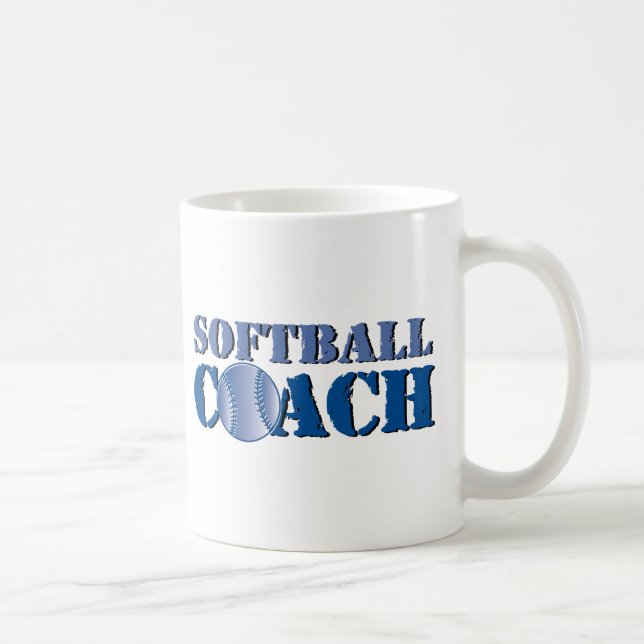 Caneca De Café Treinador do softball (Direita)