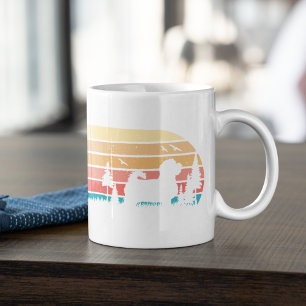Caneca De Café Treinador em sobrevoo de Cão Maltês Estilado e Ret