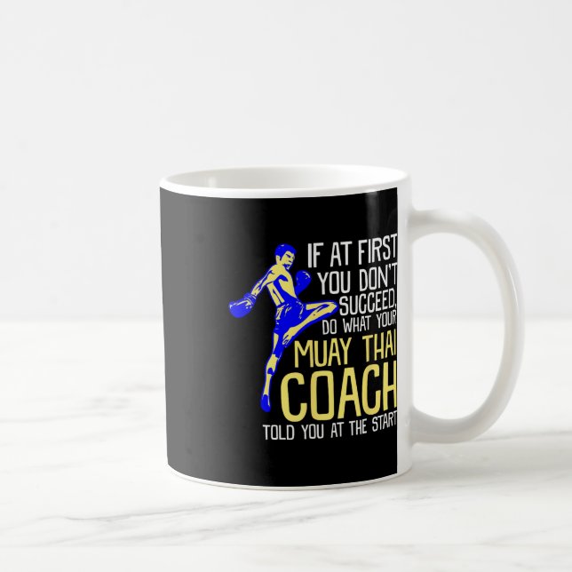Caneca De Café Treinador engraçado de Muay Thai Design de boxe (Direita)
