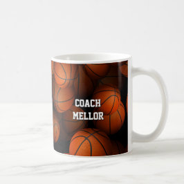 Caneca De Café treinador personalizado de basketball em equipe