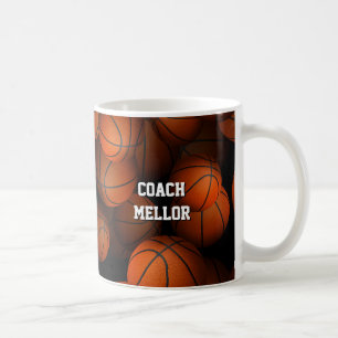 Caneca De Café treinador personalizado de basketball em equipe