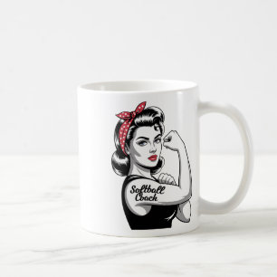 Caneca De Café Treinadora de Softll Feminino Rosie Riveter Constr