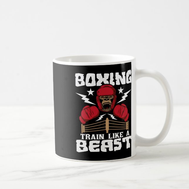 Caneca De Café Treine Boxe Como Uma Fera - Kickboxing Kickboxer G (Direita)