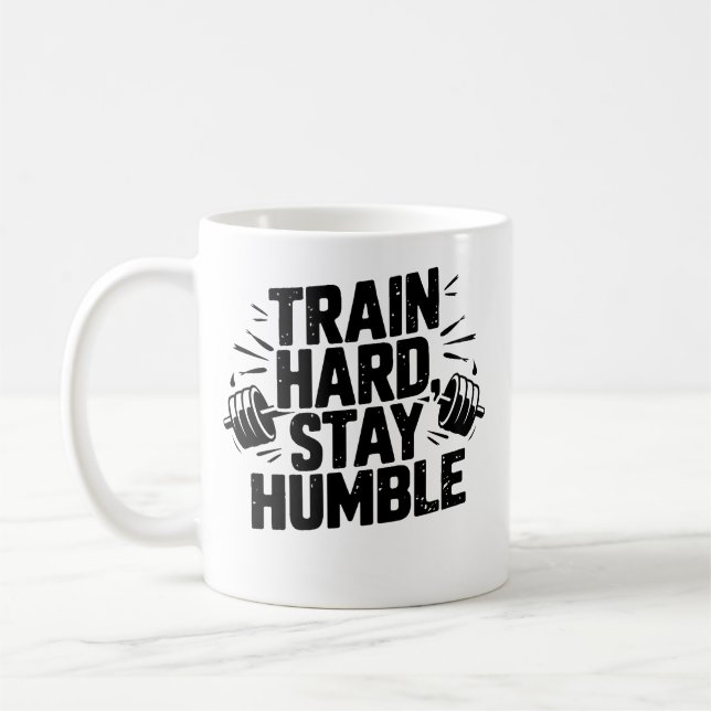 Caneca De Café Treine Duro Permaneça Humilde Mentalidade de Acade (Esquerda)