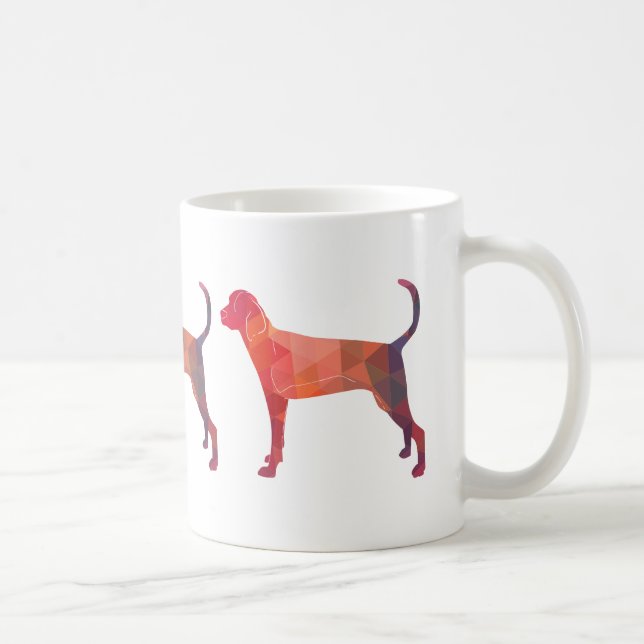 Caneca De Café Treing Walker Coonhound Geométrico Silhouette (Direita)