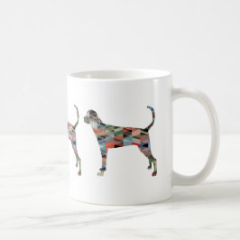 Caneca De Café Treing Walker Coonhound Geométrico Silhouette
