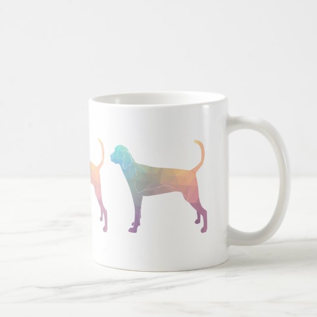 Caneca De Café Treing Walker Coonhound Geométrico Silhouette (Direita)