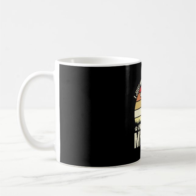 Caneca De Café Treino Com Meu Cachorro Pôr do Sol Retro (Esquerda)