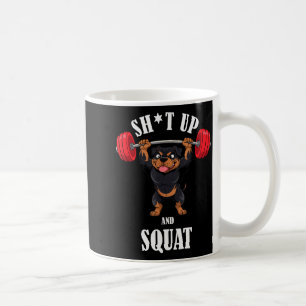 Caneca De Café Treino de agachamento fitness de Rottweiler engraç