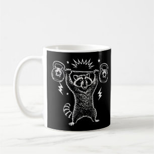 Caneca De Café Treino Engraçado de Academia do Guaxinim Engraçado