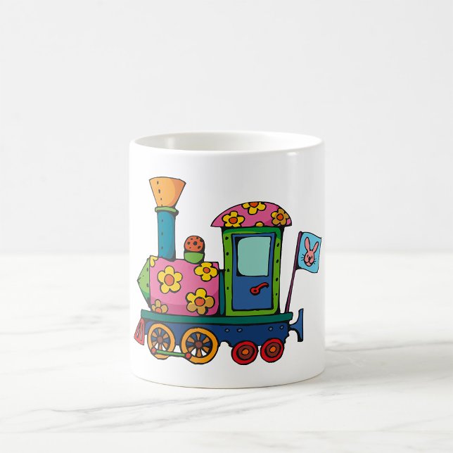 Caneca De Café Trem de Brinquedo de Flores (Criador carregado)