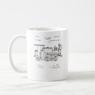 Caneca De Café Trem do vapor da locomotiva do impressão 1886 da