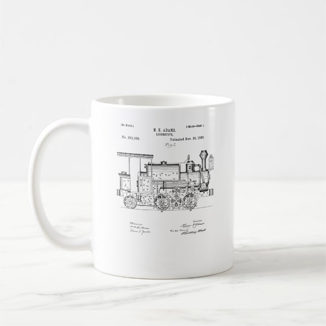 Caneca De Café Trem do vapor da locomotiva do impressão 1886 da (Esquerda)