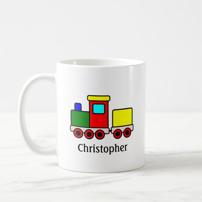 Caneca De Café Trem Personalizado de Múltiplas Cores (Esquerda)