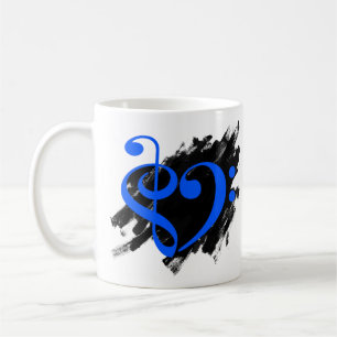 Caneca De Café Tremor Clef Bass Clef Musical Heart Grunge