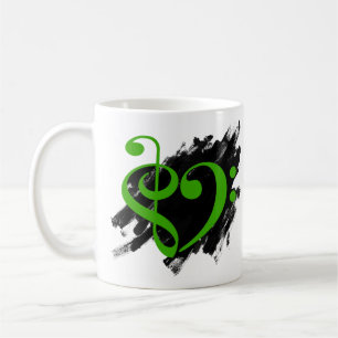 Caneca De Café Tremor Clef Bass Clef Musical Heart Grunge