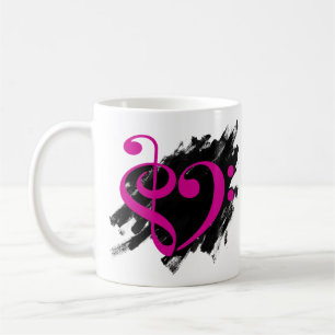 Caneca De Café Tremor Clef Bass Clef Musical Heart Grunge Bauxi