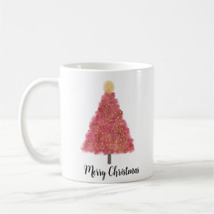 Caneca De Café Tremor de natal cor-de-rosa com brilho