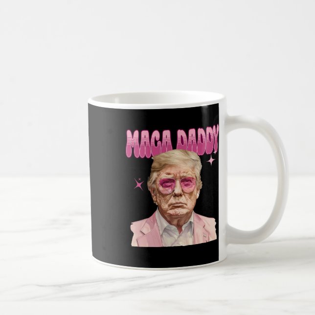 Caneca De Café Tremor Pink Sungles Maga Pai Engraçado Trump 2024 (Direita)