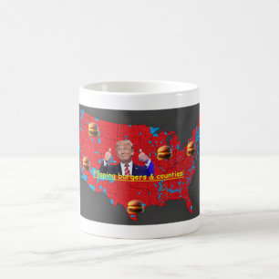 Caneca De Café Tremores de hambúrgueres e condados batem o telhad