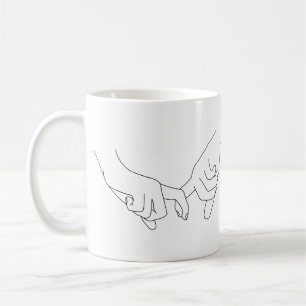 Caneca De Café Trendência Simples de Arte em Linha Mínima