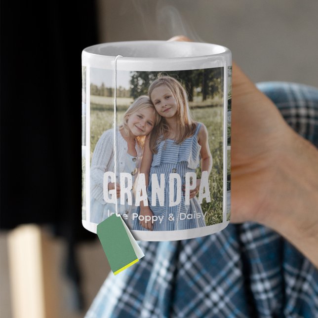 Caneca De Café Trendy 5 Photo Collage Grandpa (Criador carregado)