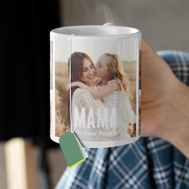 Caneca De Café Trendy 5 Photo Collage Mama (Criador carregado)