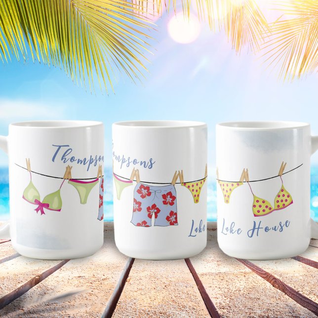 Caneca De Café Trendy Chic Beach Tropical Summer Personalizado (Criador carregado)