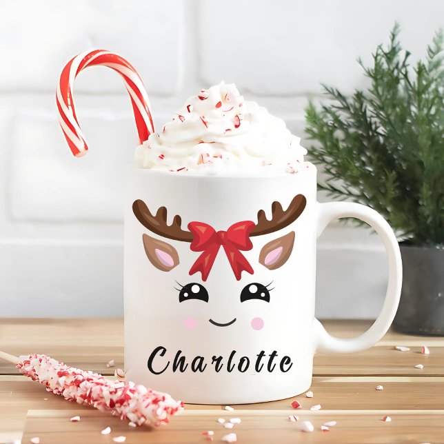 Caneca De Café Trendy Christmas Reindeer (Criador carregado)