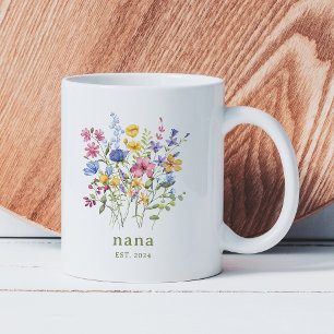 Caneca De Café Trendy Colorful Wildflower Nana