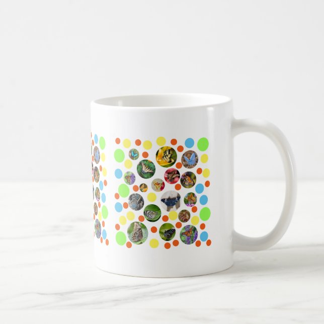 Caneca De Café Trendy Cute Modern Butterflies Bolinhas Kids (Direita)