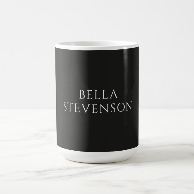 Caneca De Café Trendy Dark Grey Plain Simple Minimalist Stylish (Centro)