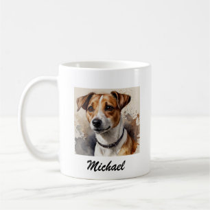 Caneca De Café Trendy Jack Russell Terrier Adicionar Seu Nome Per
