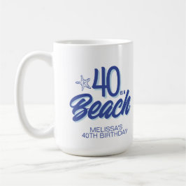 Caneca De Café Trendy Mão Desenhada 40 É Um Aniversário De Praia