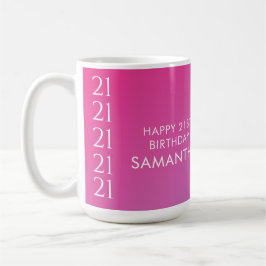 Caneca De Café Trendy Modern Bold Pink Gradient 21st Birthday