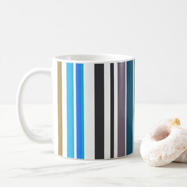 Caneca De Café Trendy Modern Stripes (Com Donut)