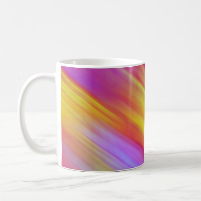 Caneca De Café Trendy Neon Bright Red Pink Abstrato (Esquerda)