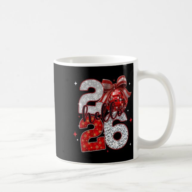 Caneca De Café Trendy New Year’s Eve Hello 2026 Happy New Year Fa (Direita)