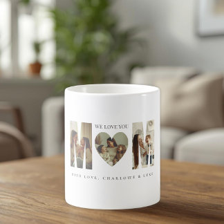Caneca De Café Trendy Personalized Photo WE LOVE YOU Mom Mug