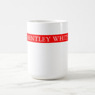 Caneca De Café Trendy Red White Na moda Simple Simple Planeje Seu