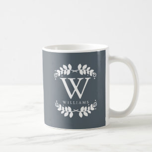 Caneca De Café Trendy Slate Cinza Monograma