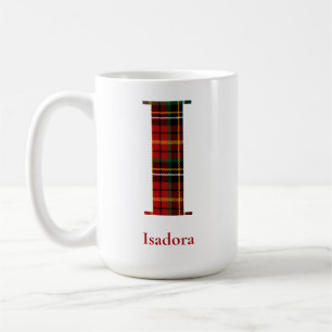 Caneca De Café Trendy Xadrez - Letra I Monograma - Natal