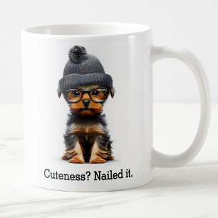 Caneca De Café Trendy Yorkie com Legal vibrações Hipsteres